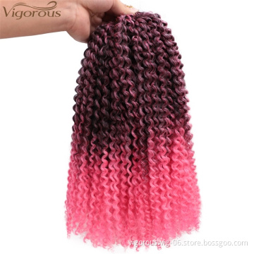 Vigorous 8 inches Synthetic Kinky Braiding Hair Extensions for Women  Marley Braids Ombre Curl Crochet Braid Ombre Pink
